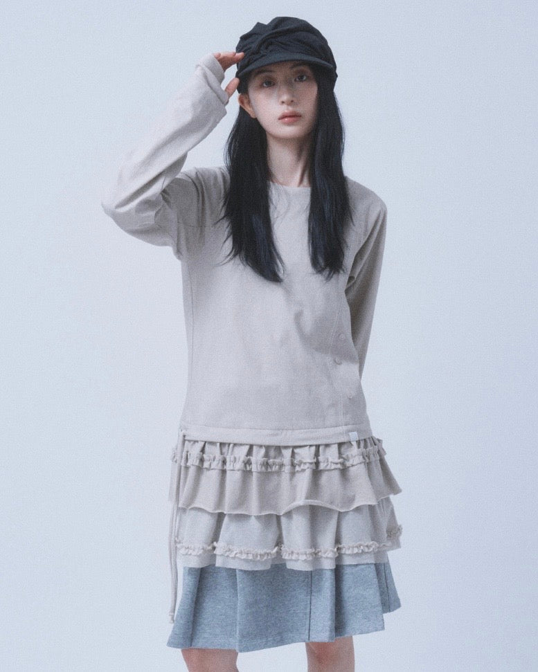 【TUOMIO】FRILL LAYERED LONG SLEEVE