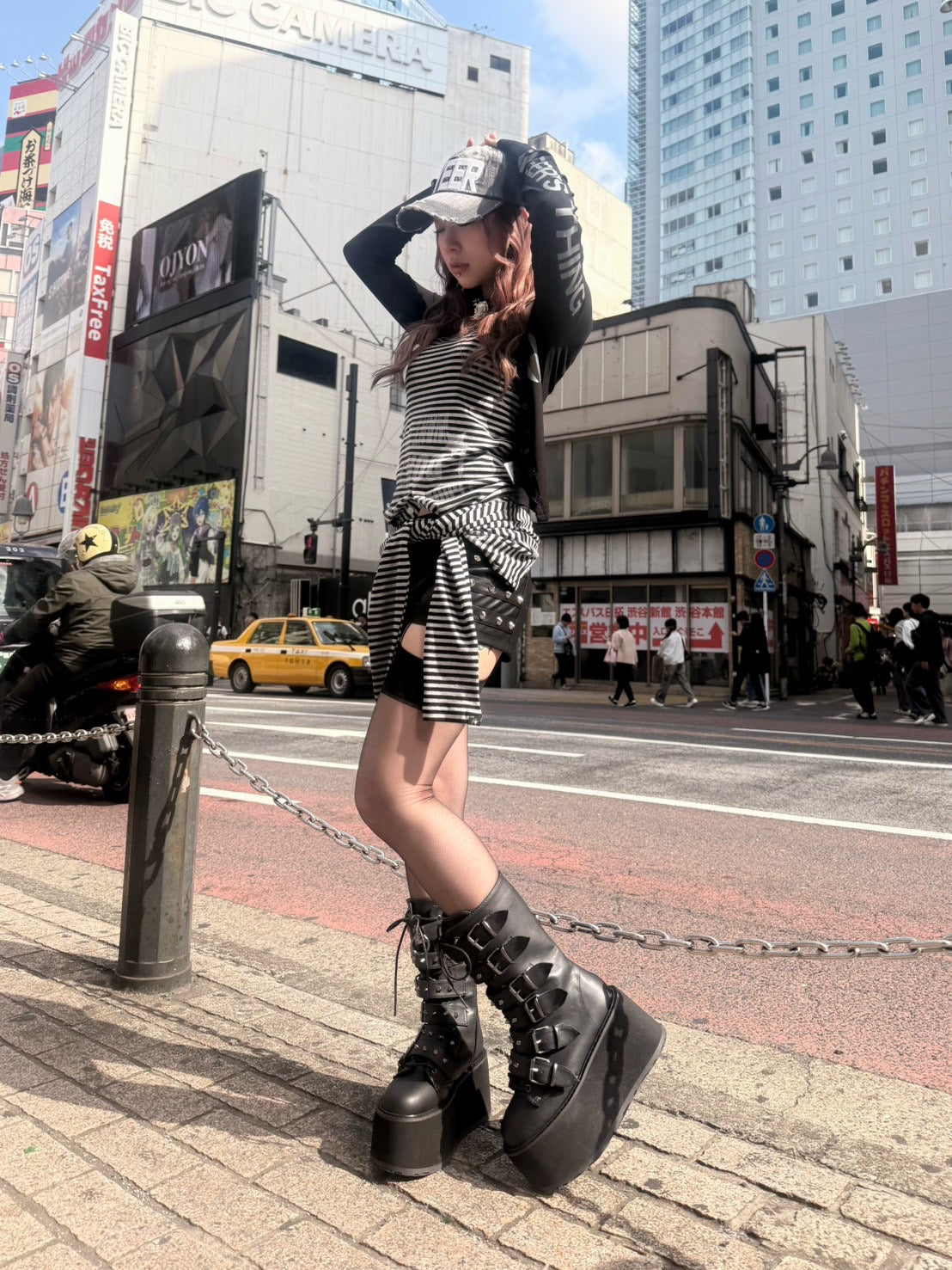 国際配送【BABY09】 3way border print tops (2color)