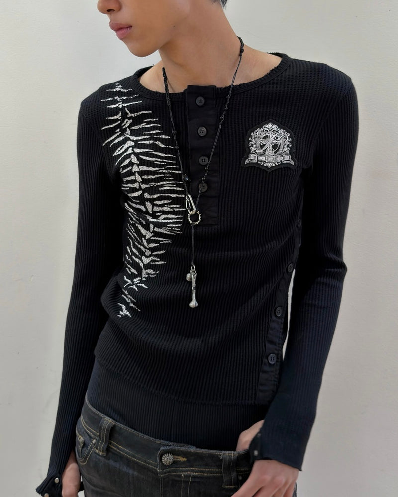 【LECYTO】Sacred Thorn Ribbed Top