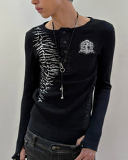 【LECYTO】Sacred Thorn Ribbed Top