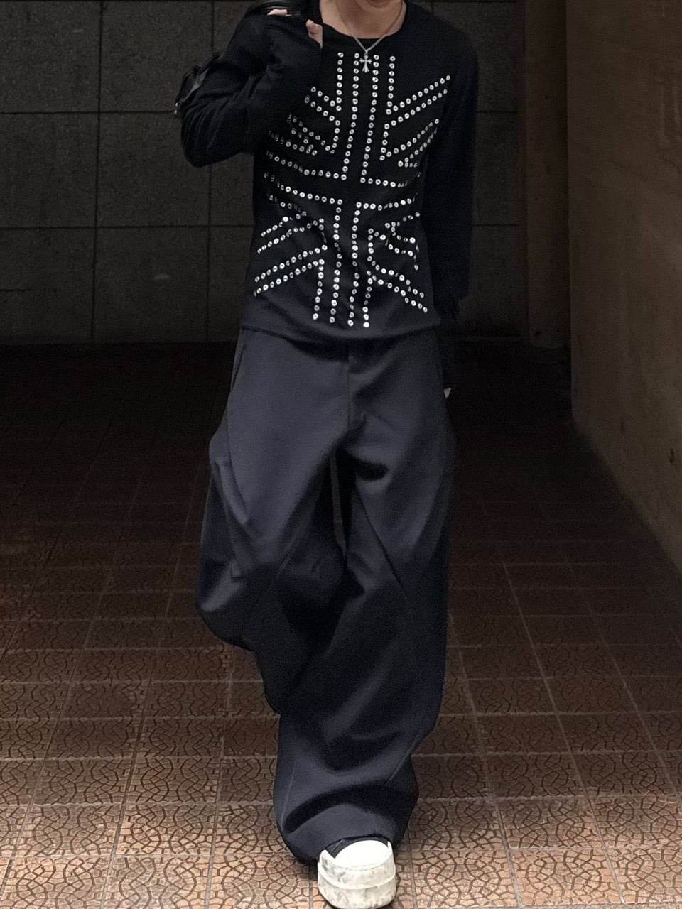 国際配送【RENOL】union jack eyelet long sleeve tee