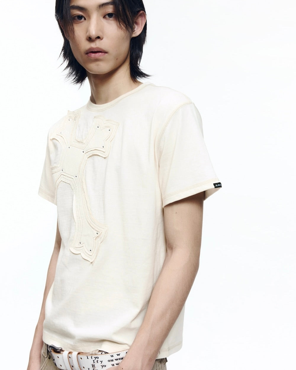 【AAKAM】Big Patch CROS2 Half Top