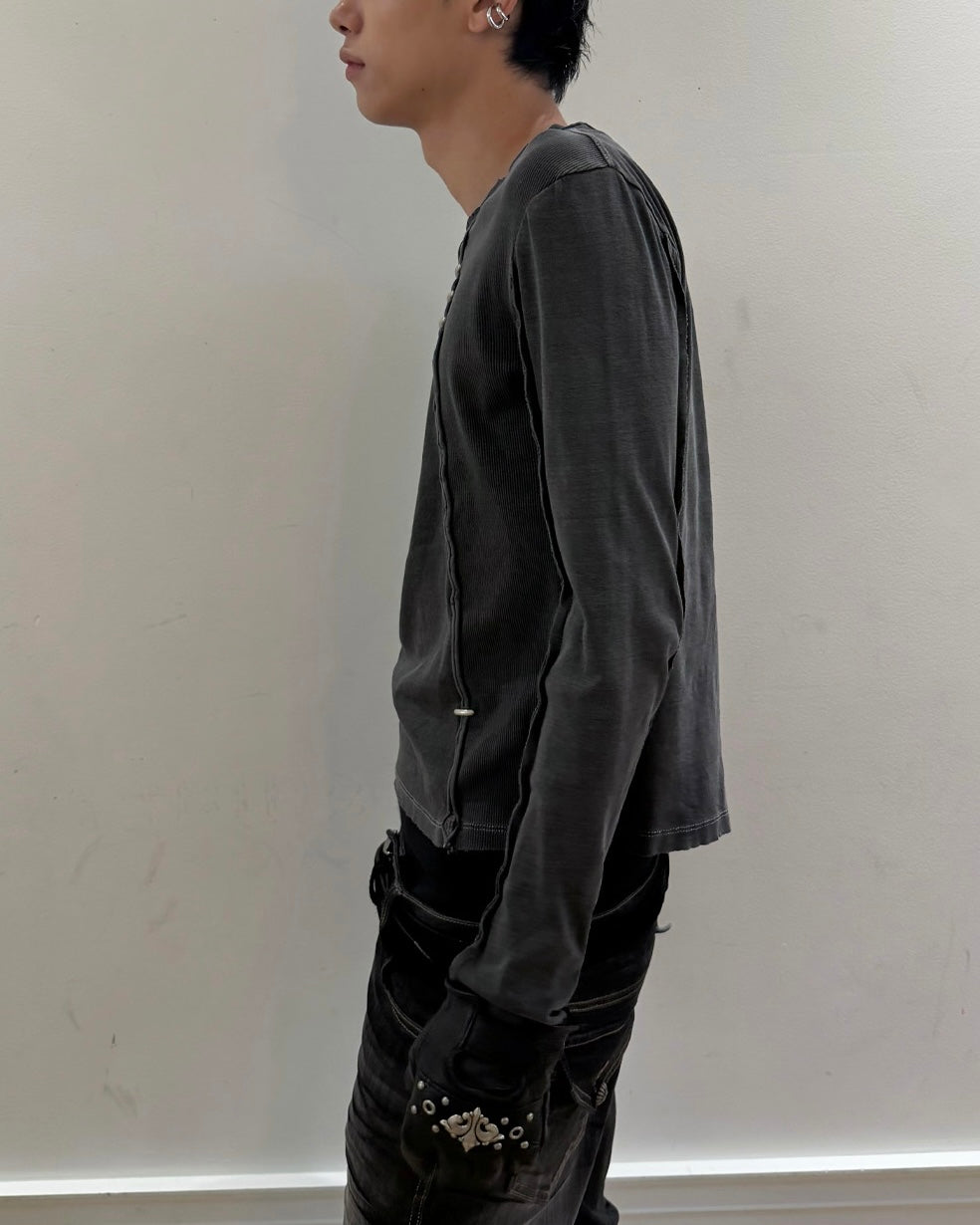 【LECYTO】Pigment Shade Pieces Long Sleeve