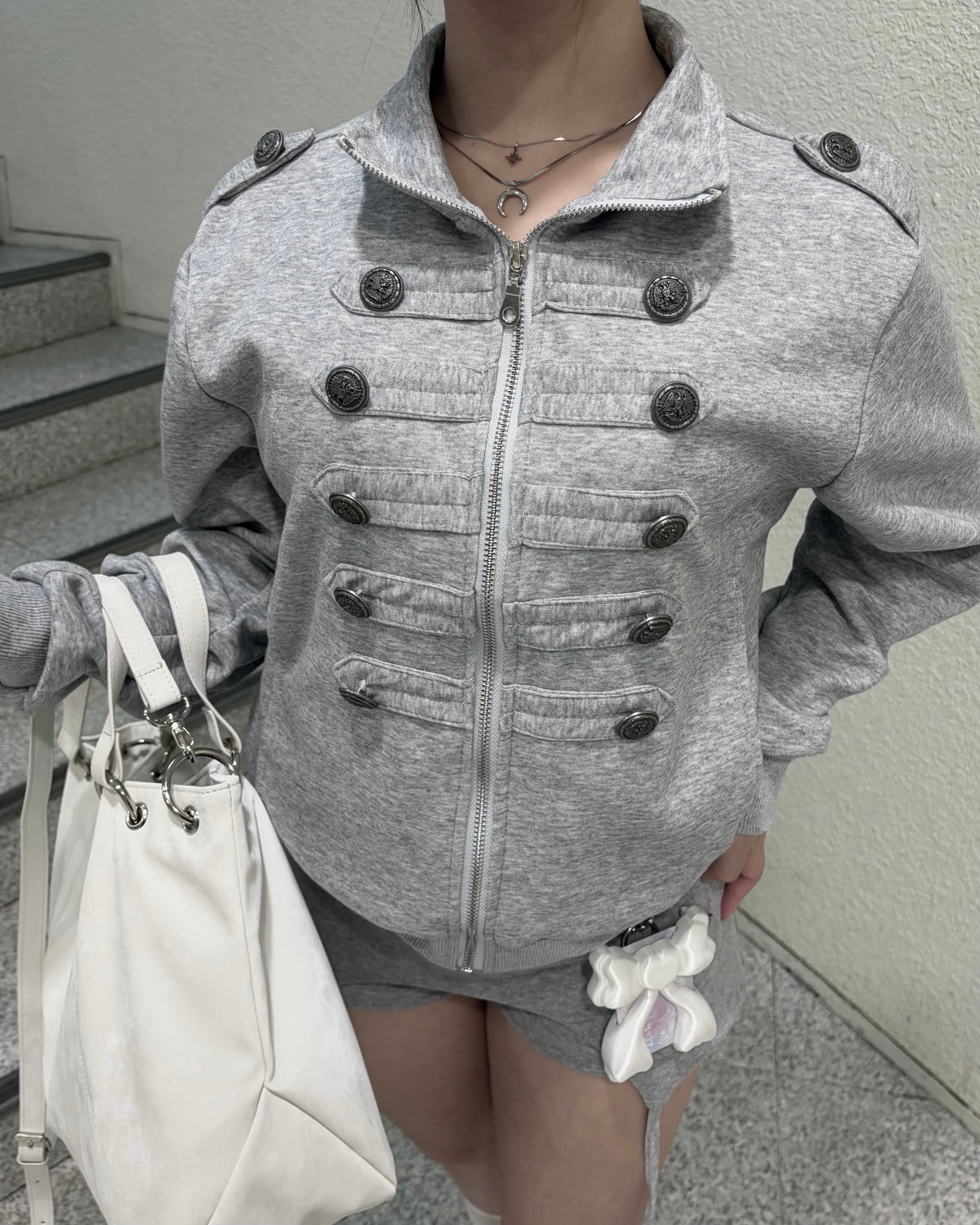 受注制【nmtc+】high neck napoleon zip up jacket (2color)