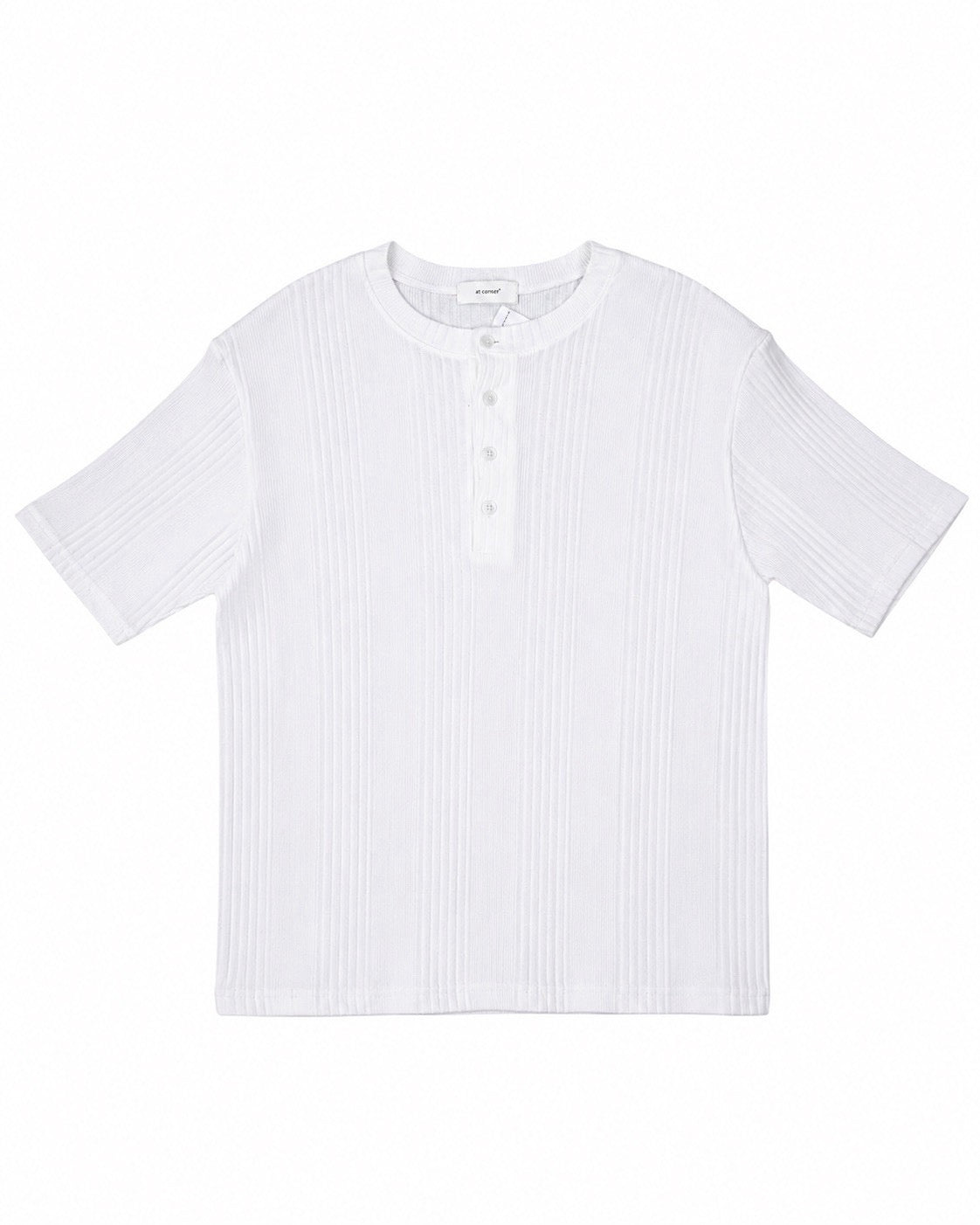 受注制【nmtc+】Ribbed Henley Neck Tee (3color)