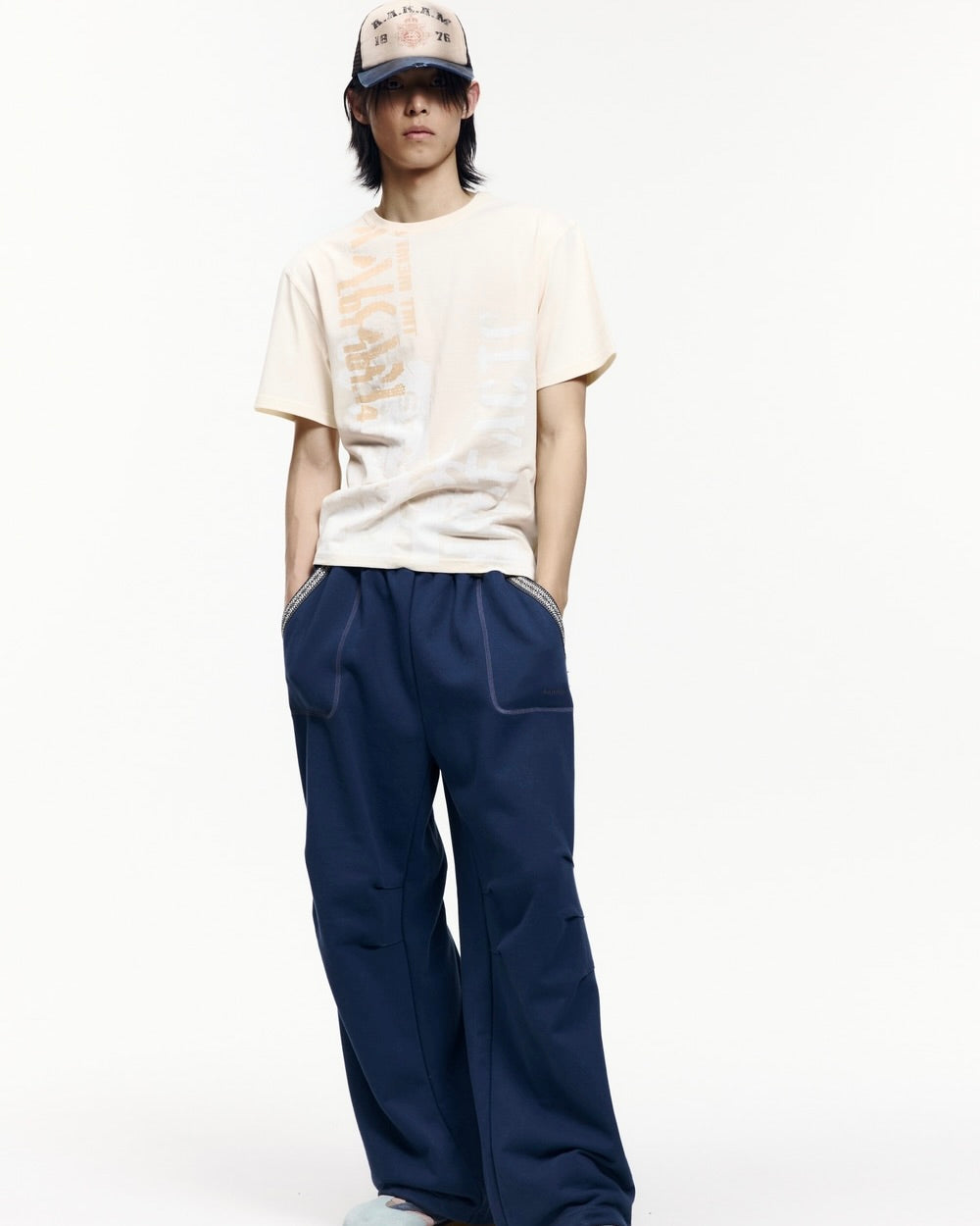 【AAKAM】Dirty Washed Trucker Cap
