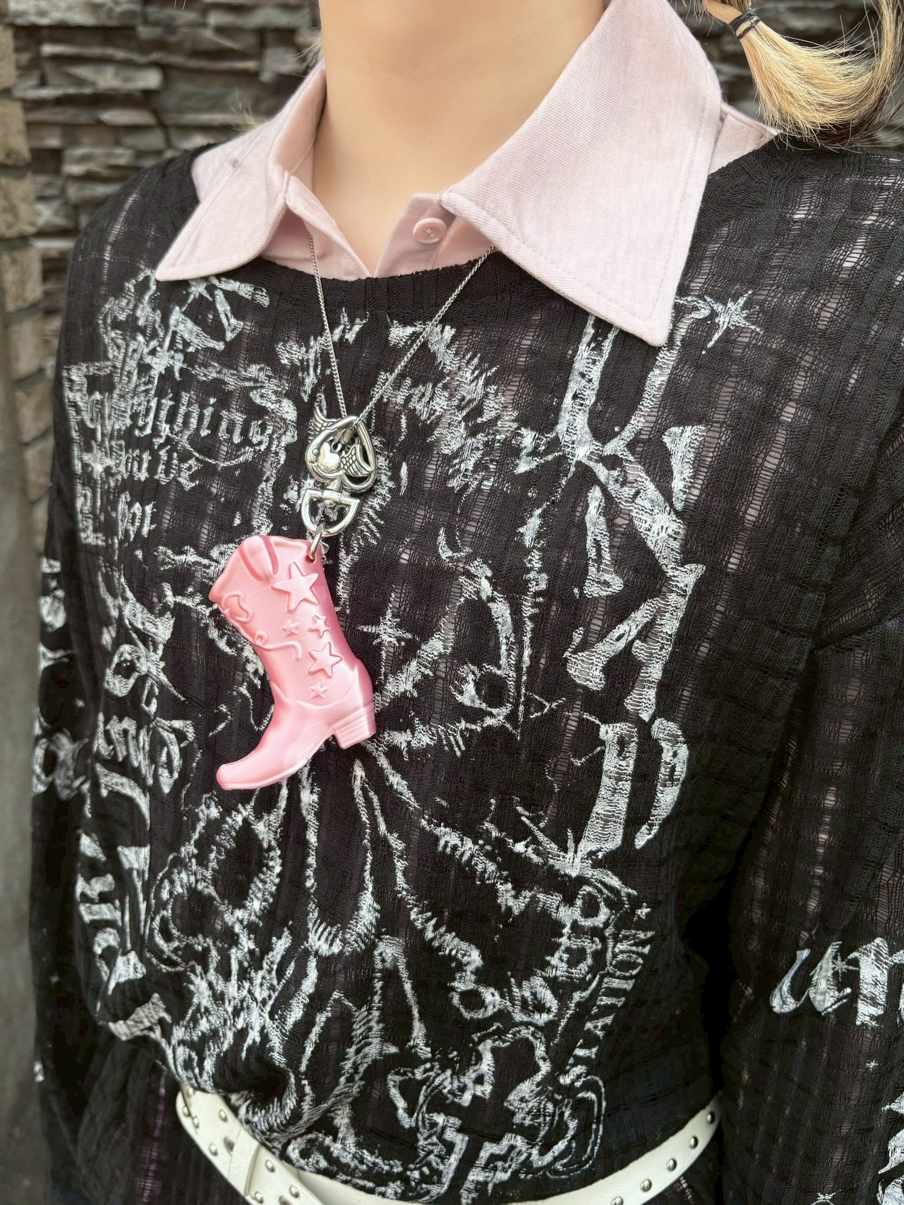 【BABY09】lettering see-through tops (2color)