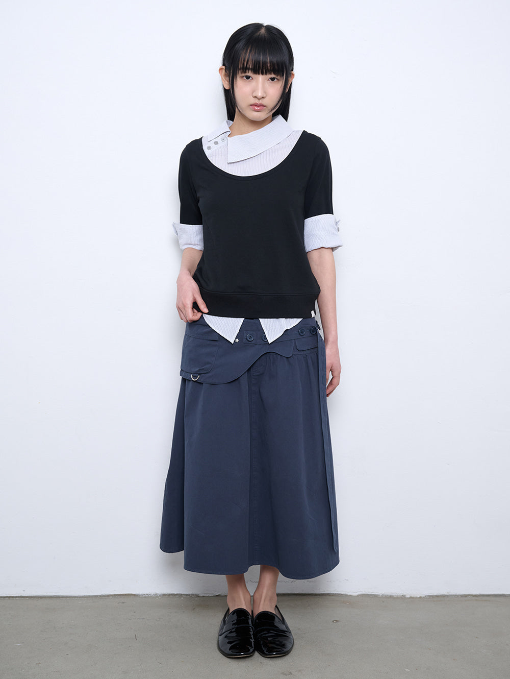 6/8 21:00発売【TUOMIO】WASHED BELT BAG SKIRT