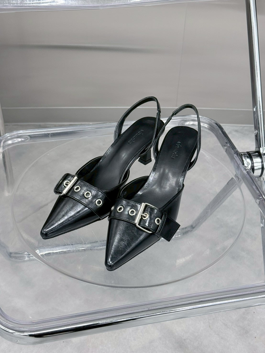 7/10 20:00発売 受注制【nmtc+】Buckle Strap Stiletto Slingback Heels (2color)