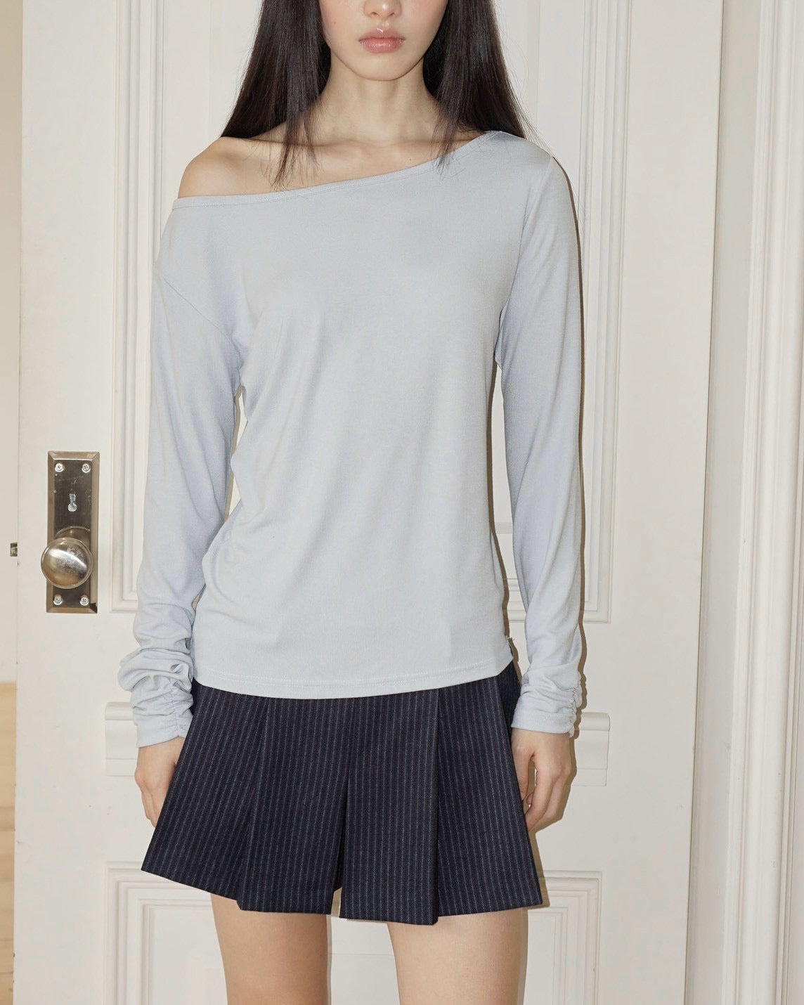 【Uglyshadow】STRIPE PLEATED PANTS