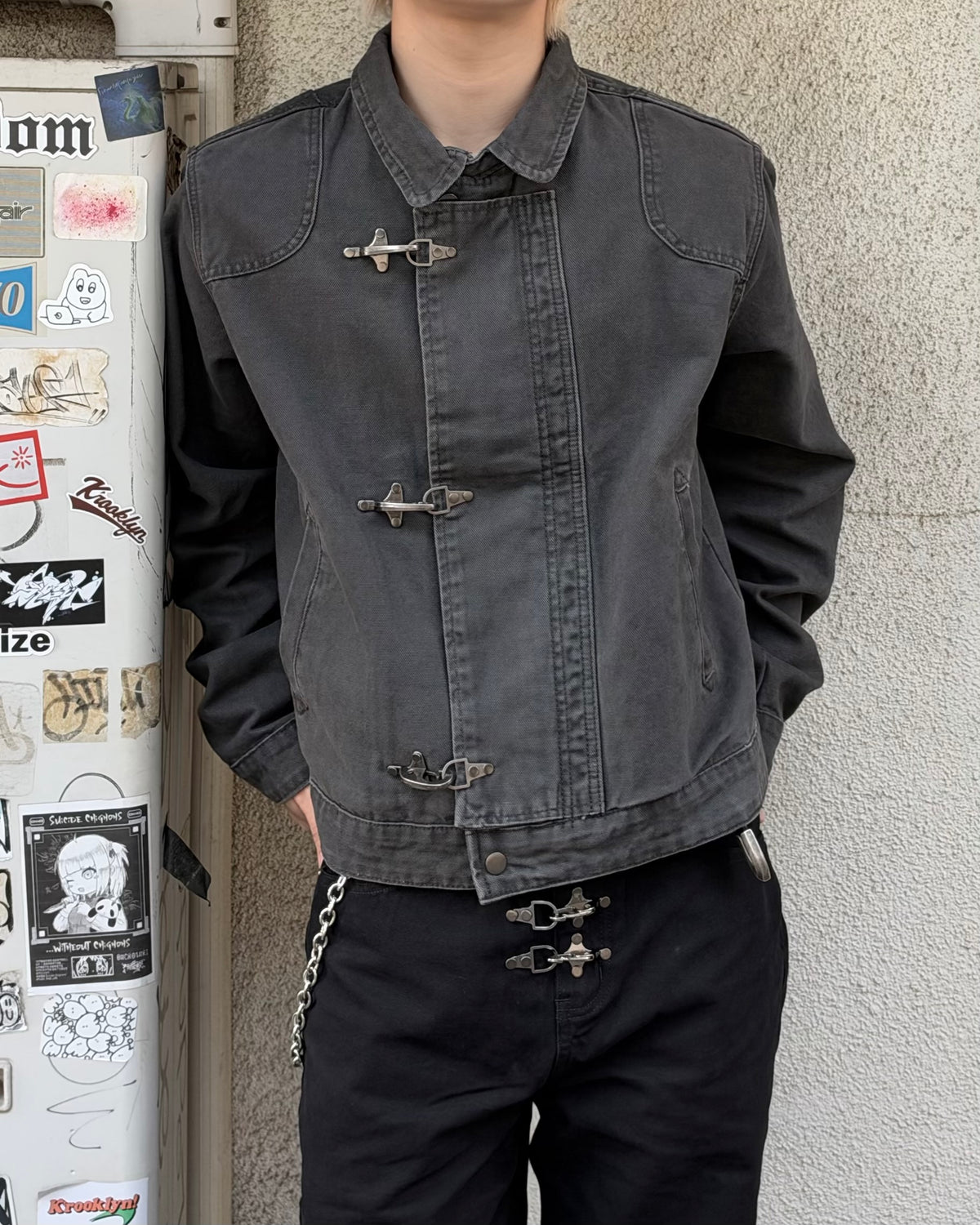 大阪店WEB限定受注制【Chikashitsu +】design hook cropped jacket (3color)