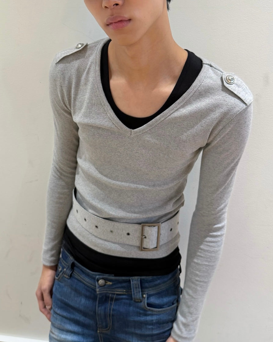 【LECYTO】Stray V-Neck Set