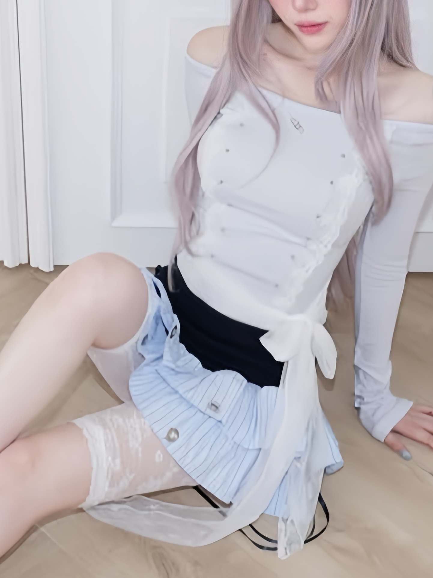 【CHERRYQUIRI】Soft Punk Eyelet Skirt