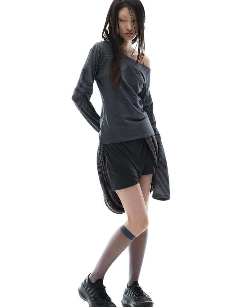 【OJOS】Draped Pumpkin Shorts