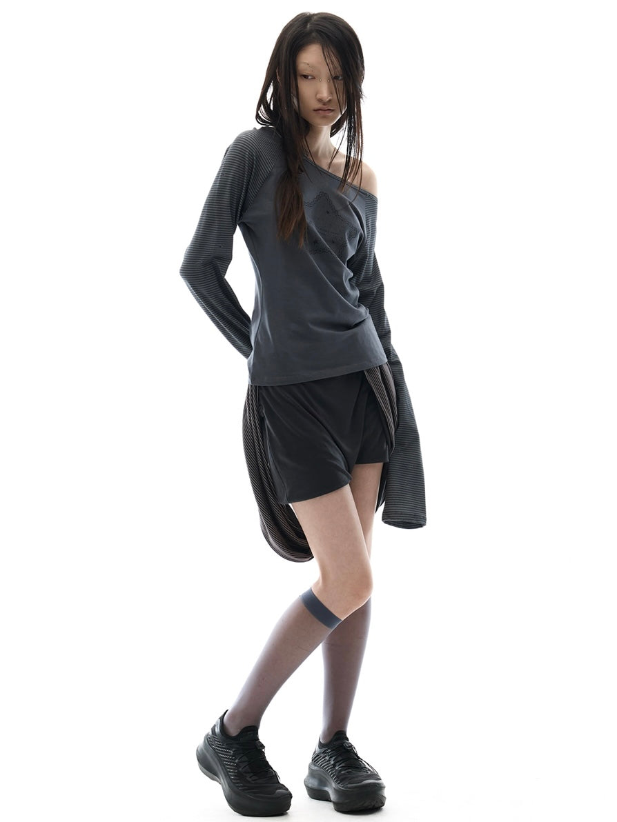 【OJOS】Draped Pumpkin Shorts