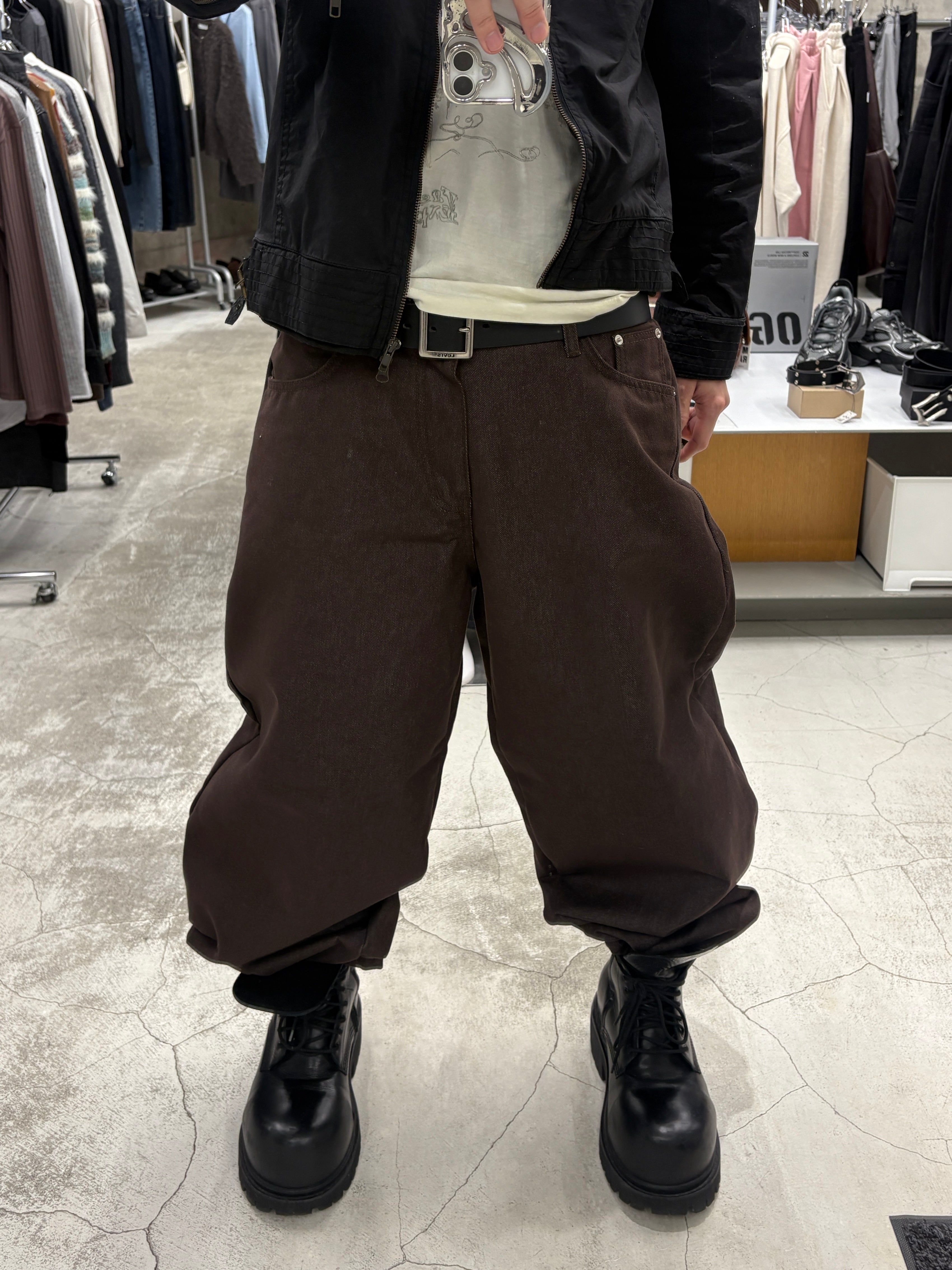 受注制【youll】Luster curve denim pants (2color)