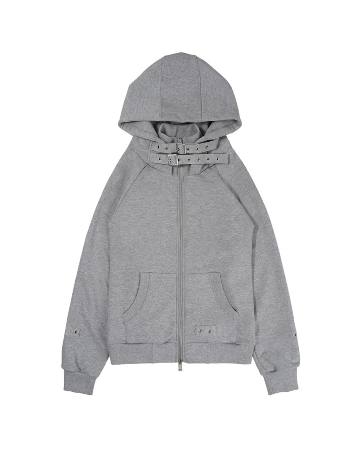 【FANCY CLUB】LAYER BUCKLE HOODED ZIP-UP