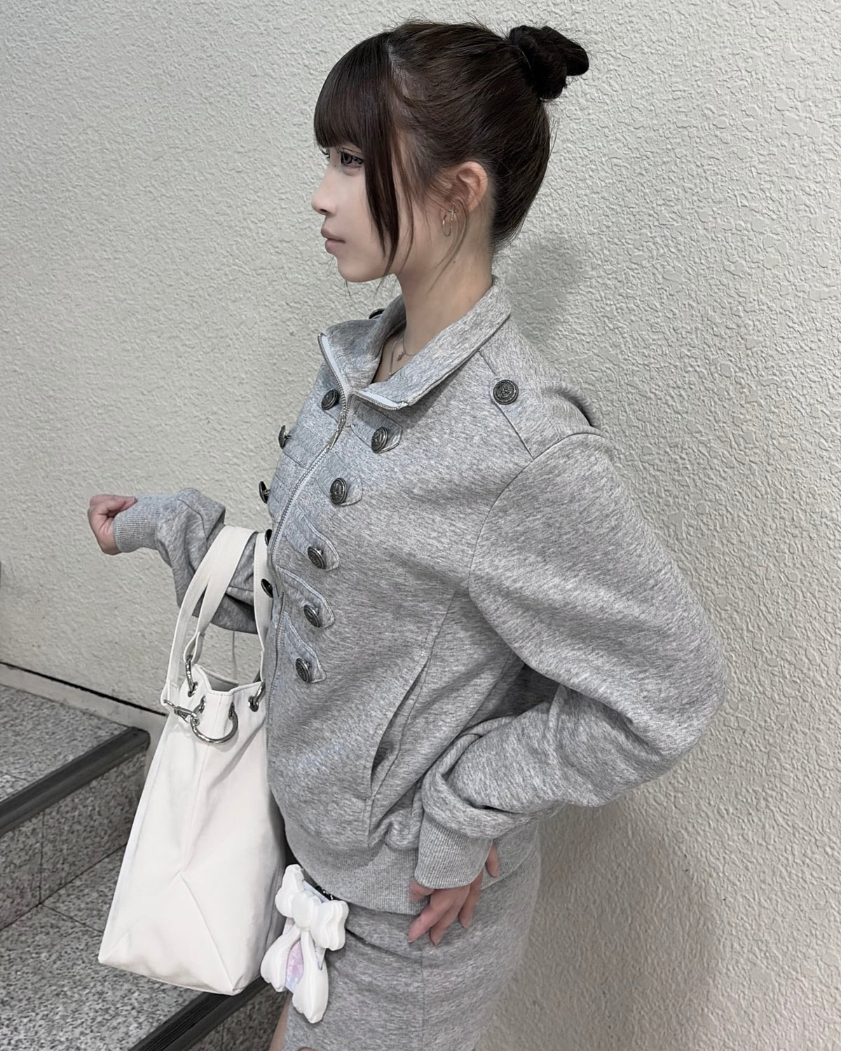 受注制【nmtc+】high neck napoleon zip up jacket (2color)