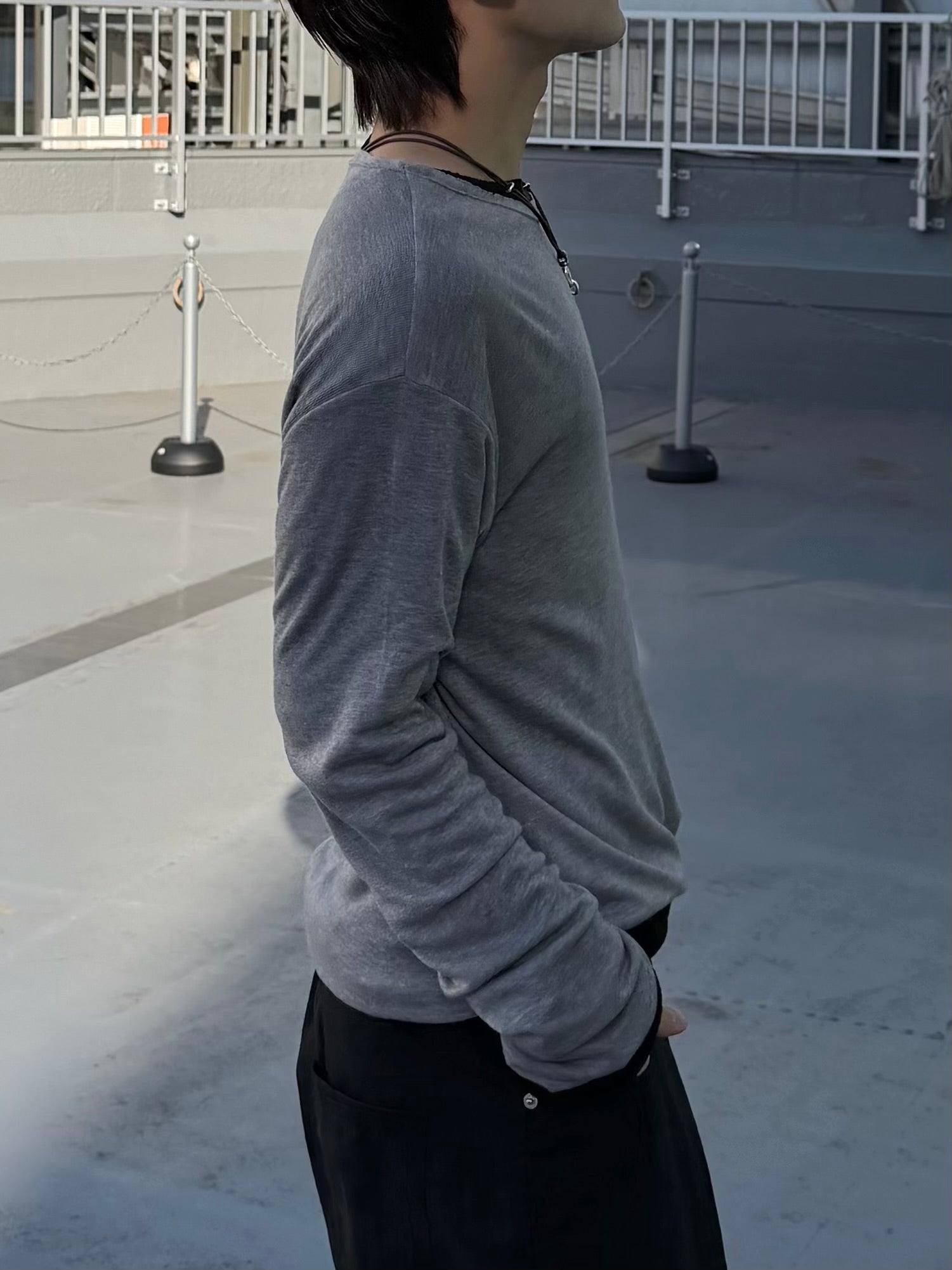 大阪店WEB限定受注制【Chikashitsu + 】wool inner t-shirt (3color)