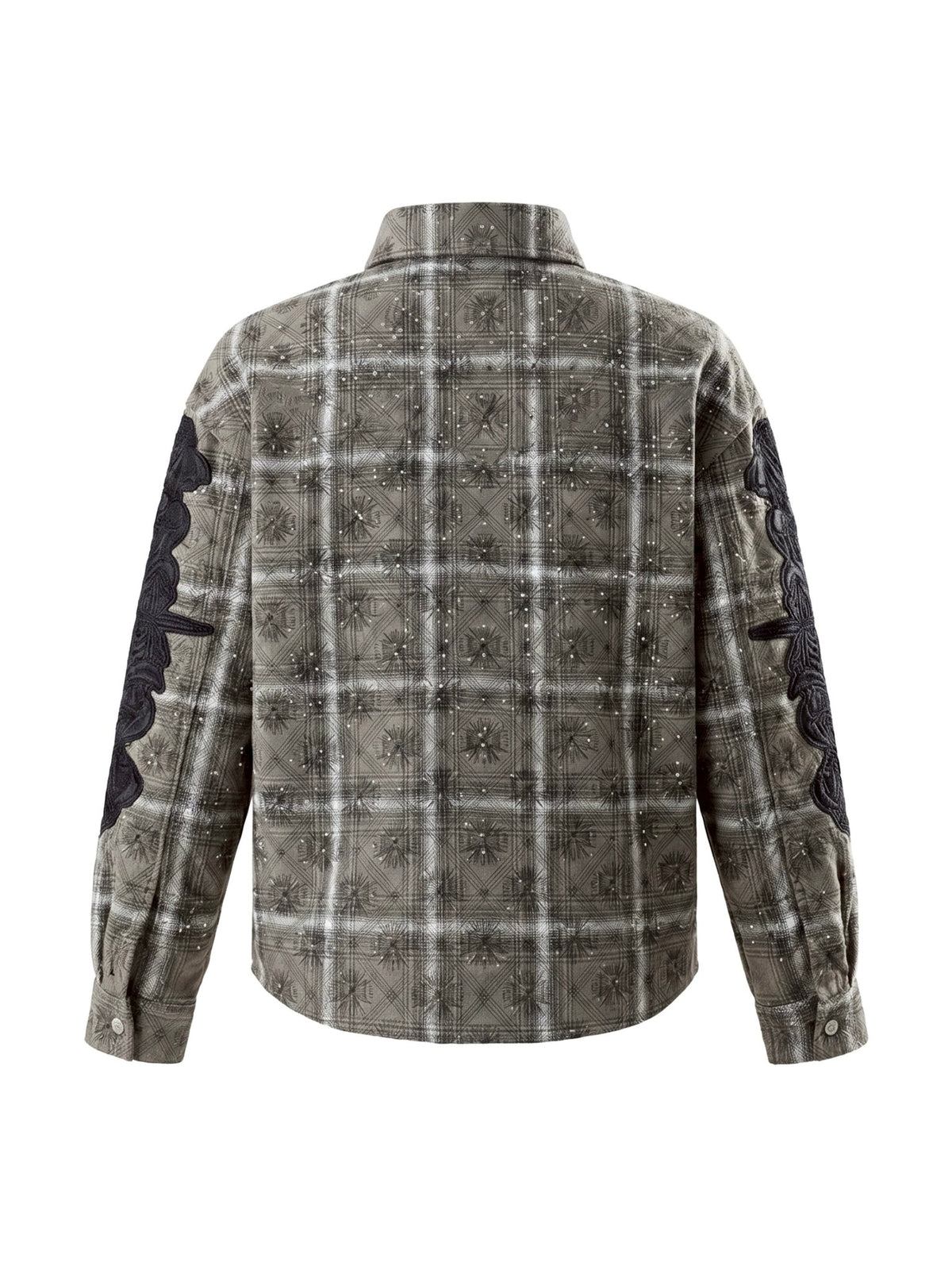 【The Boy Has No Patience】STARRY PATTERN RHINESTONE LEATHER SHIRT