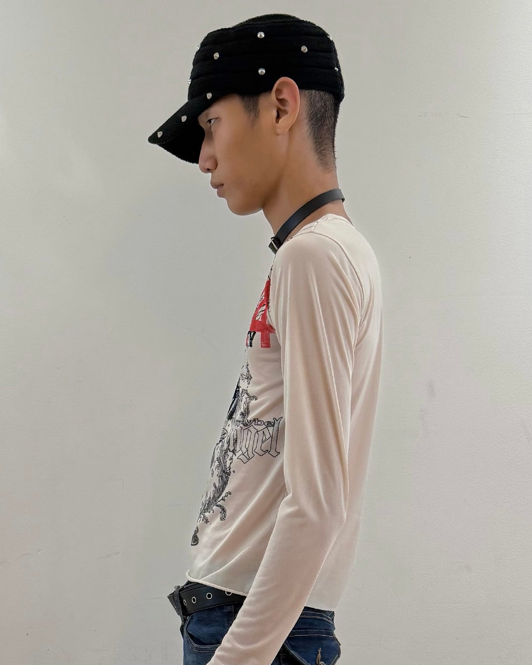 【LECYTO】Spike Studded Band Cap