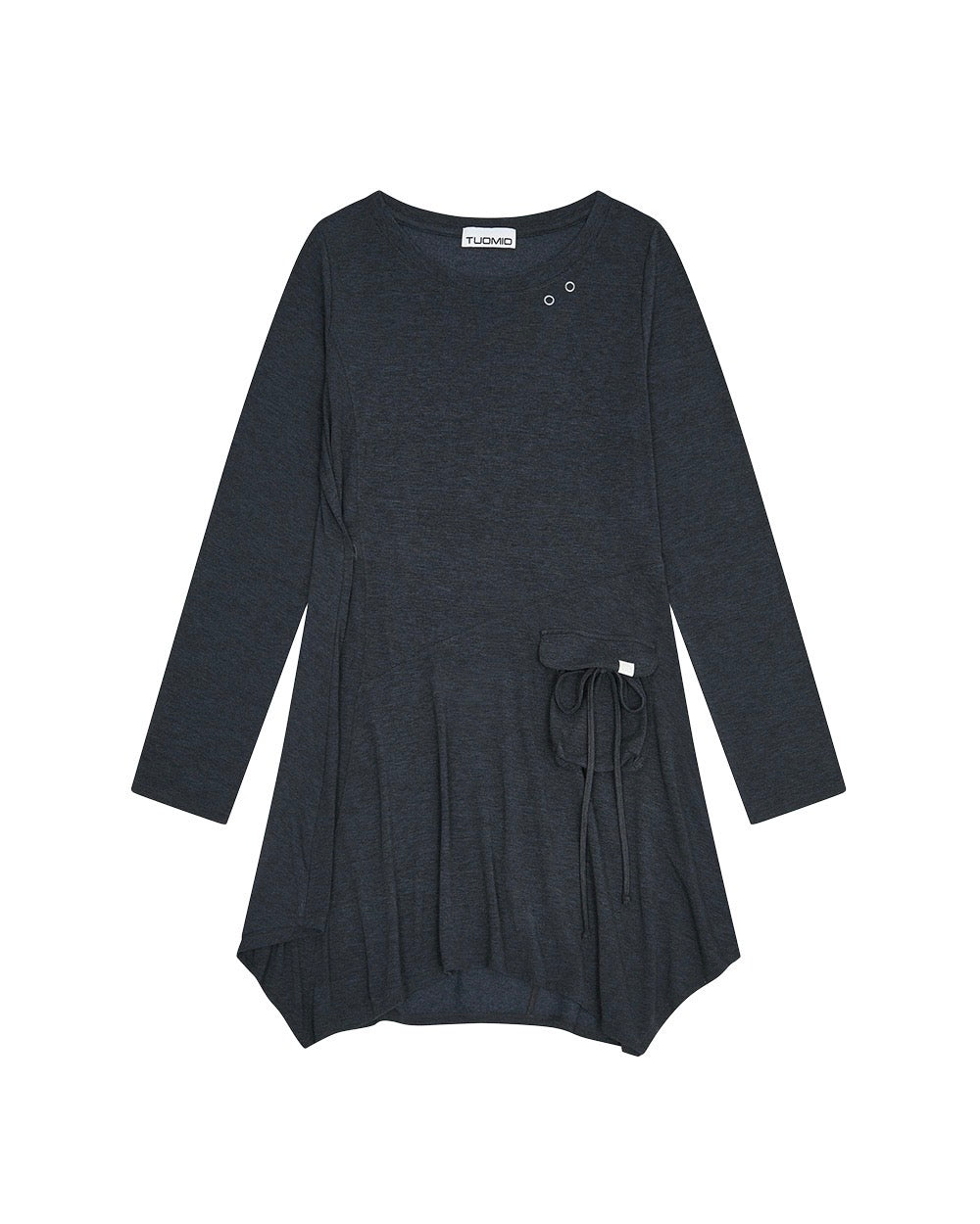 【TUOMIO】BOAT NECK JERSEY DRESS