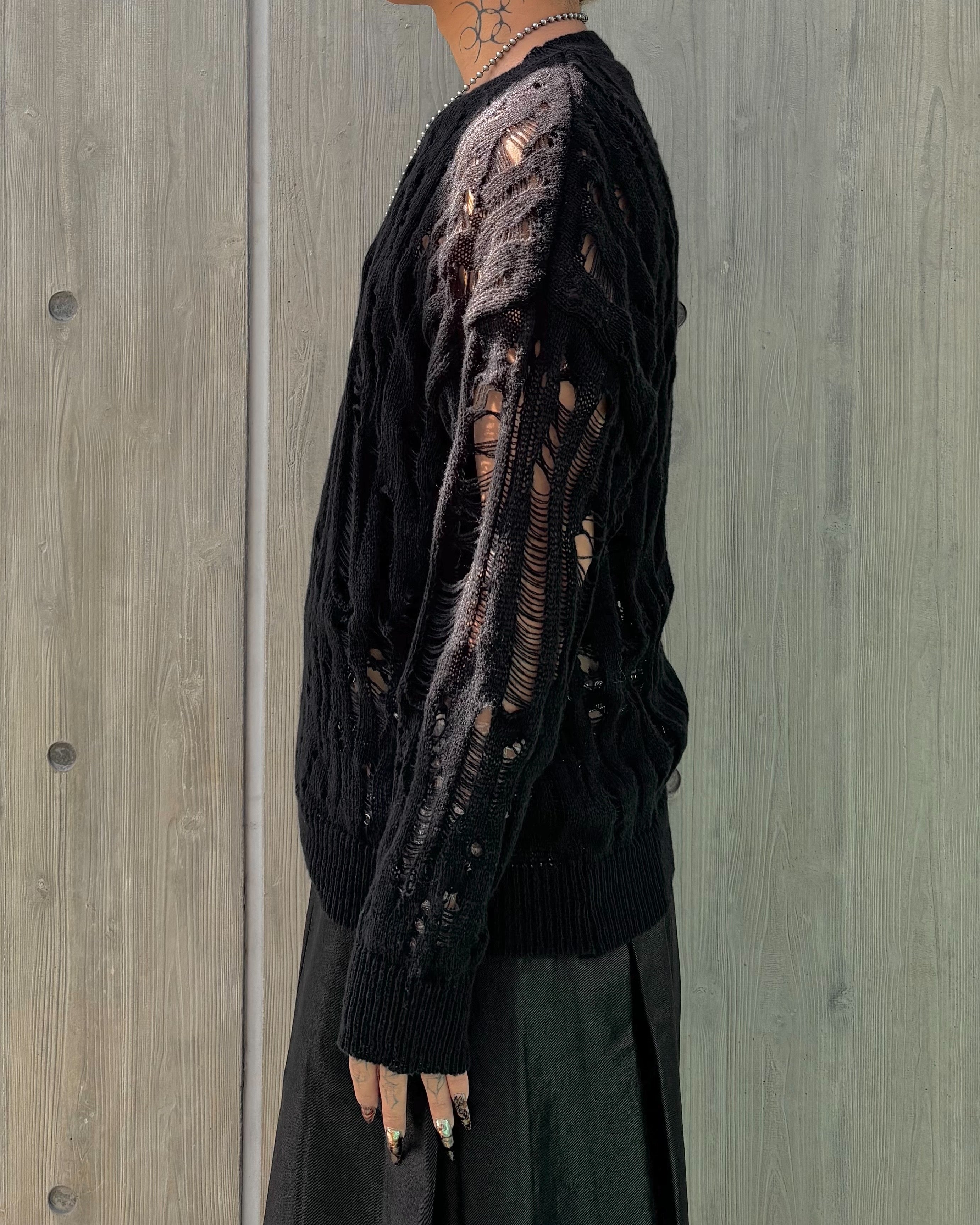 国際配送【Never mind the XU】damage loose knit