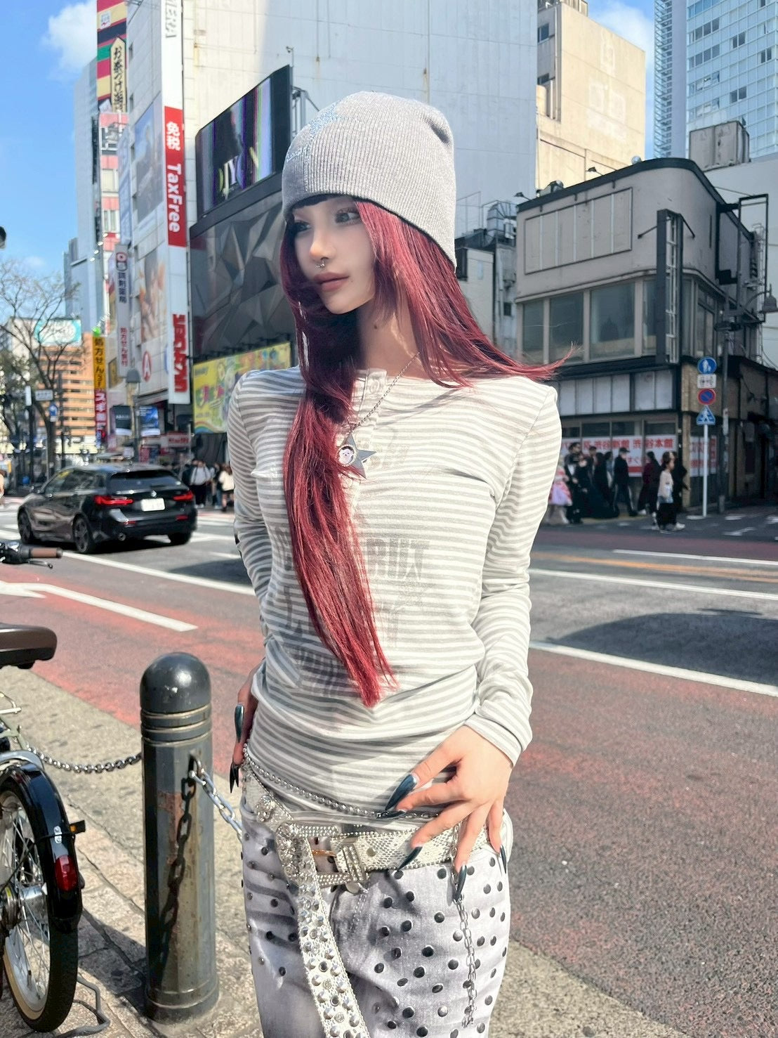 国際配送【BABY09】 3way border print tops (2color)