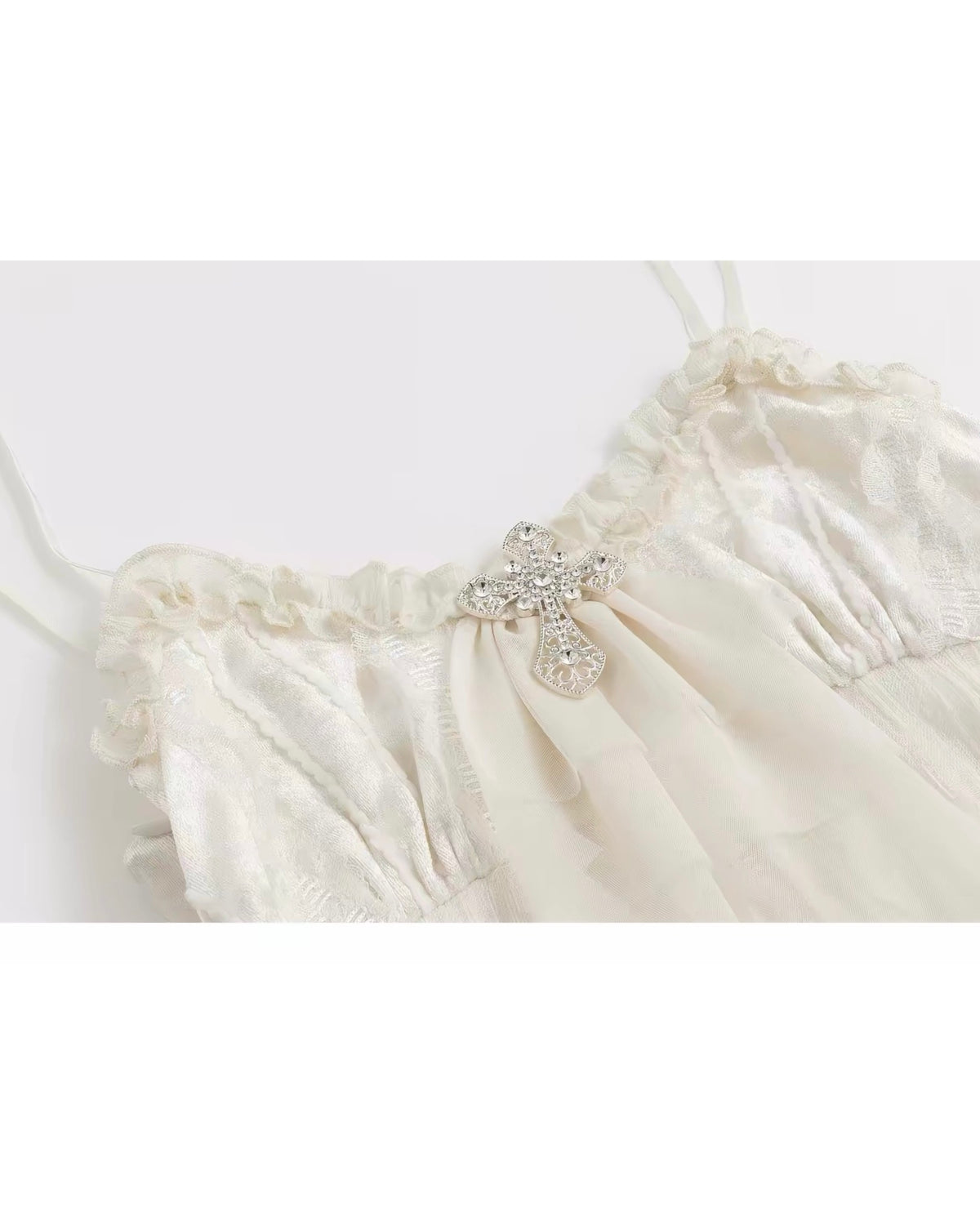 【Cest Nous】Velvet Bow Slip 
Dress