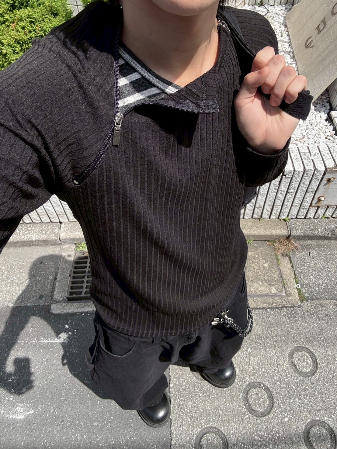 4/25 20:00発売 受注制【nmtc+】neck zip long sleeve (2color)