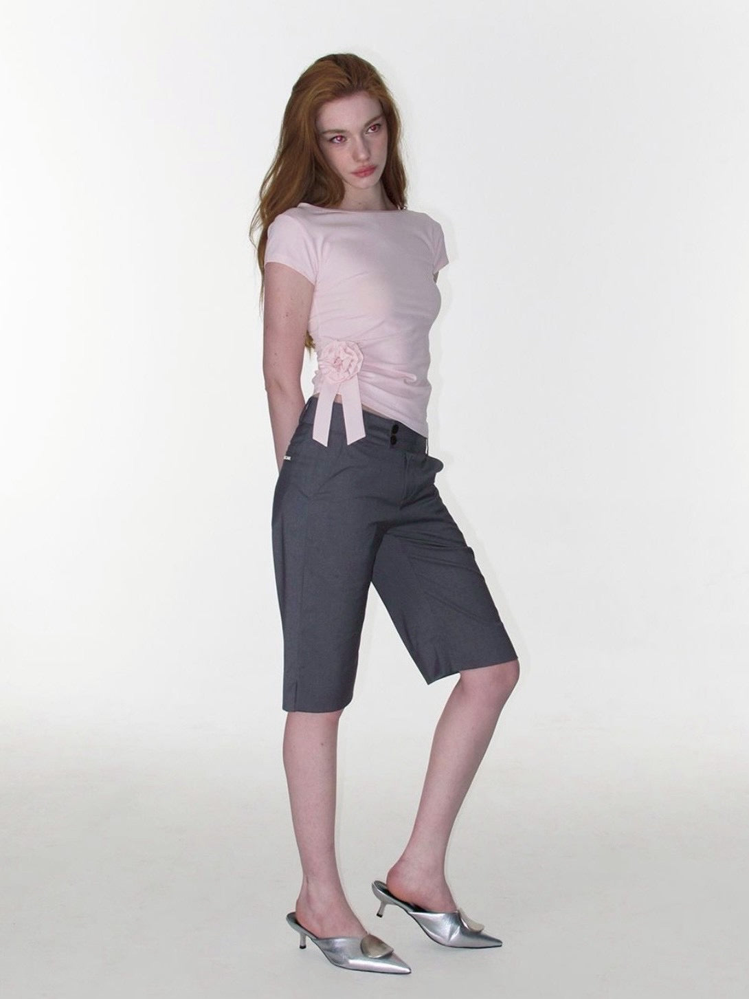 【CRANK】ROSETTE SHIRRING TOP