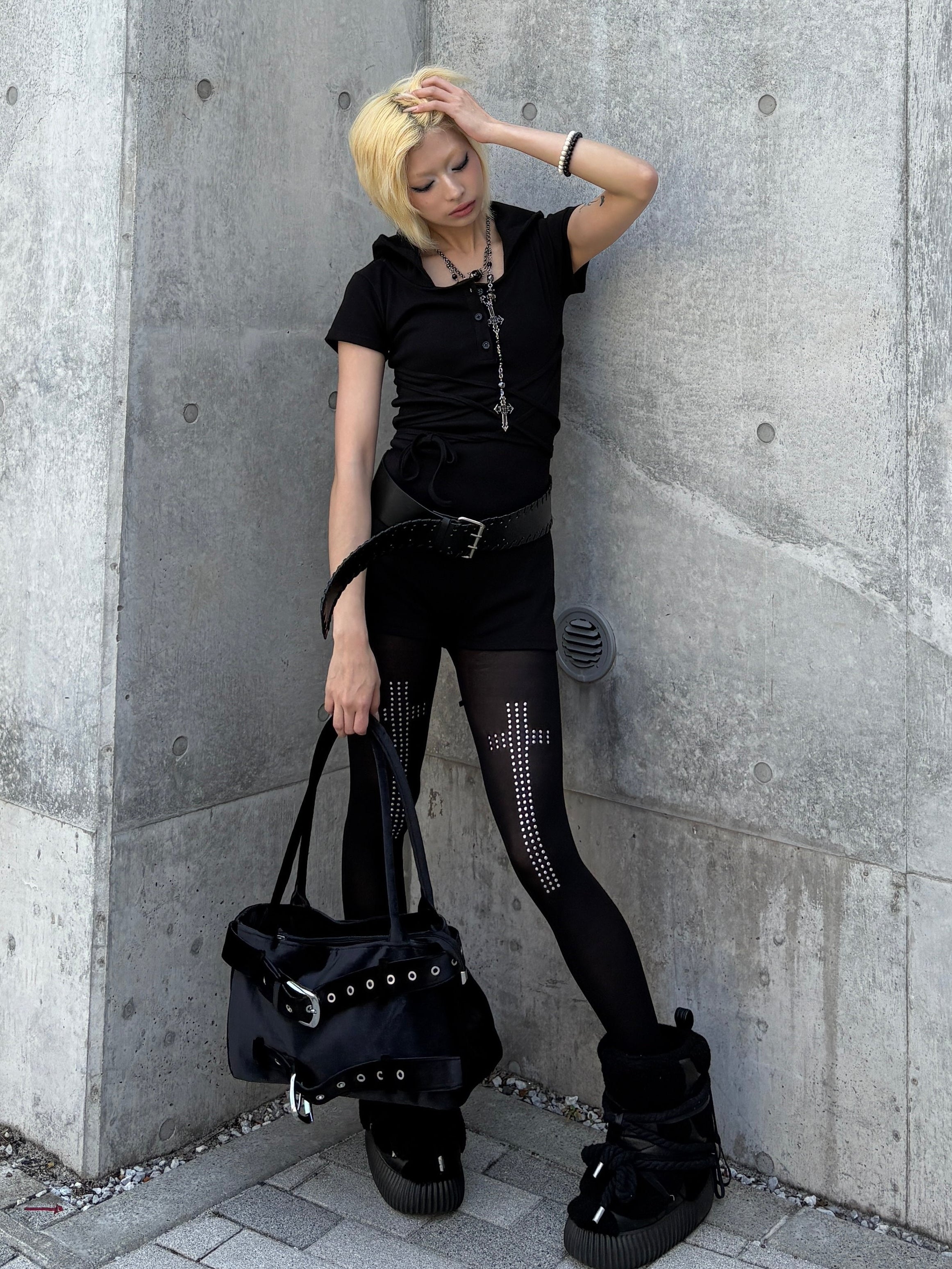 【Never mind the XU】double belt tote bag