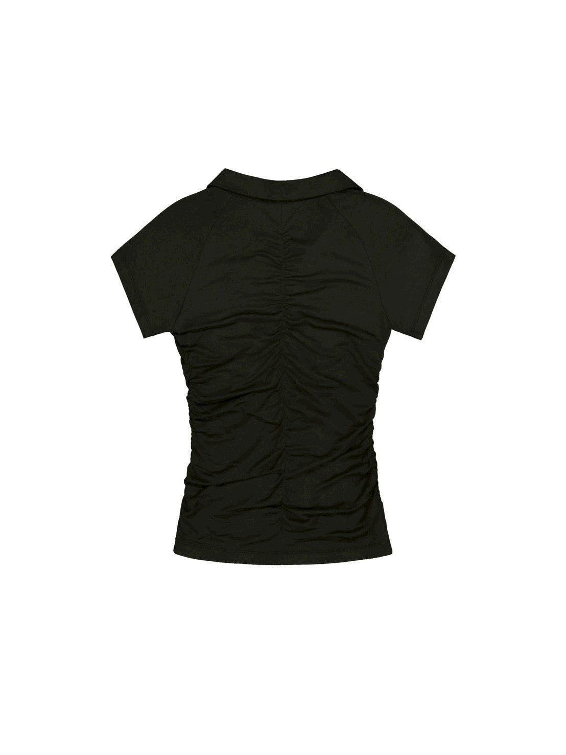 【EYEER】Script Logo Shirring Short Sleeve Shirt