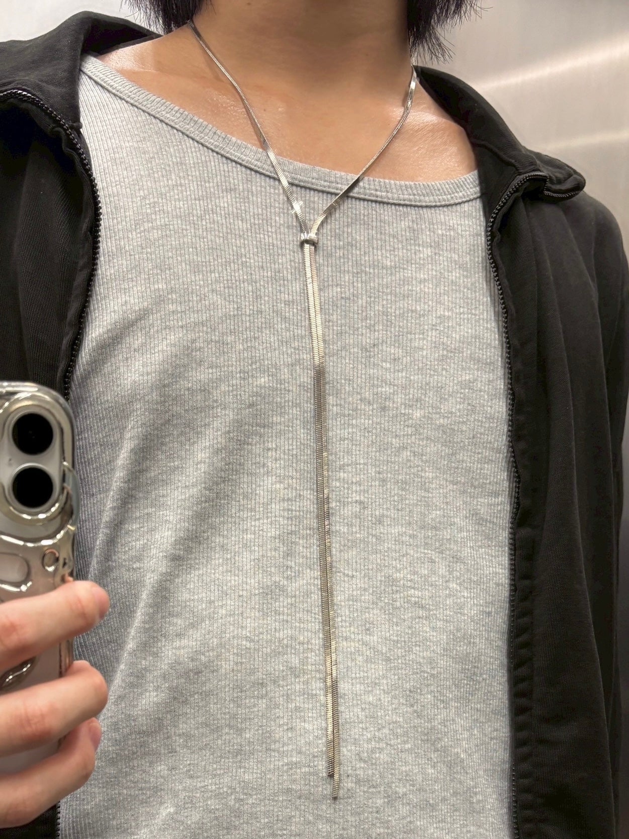 受注制【nmtc+】silver long necklace