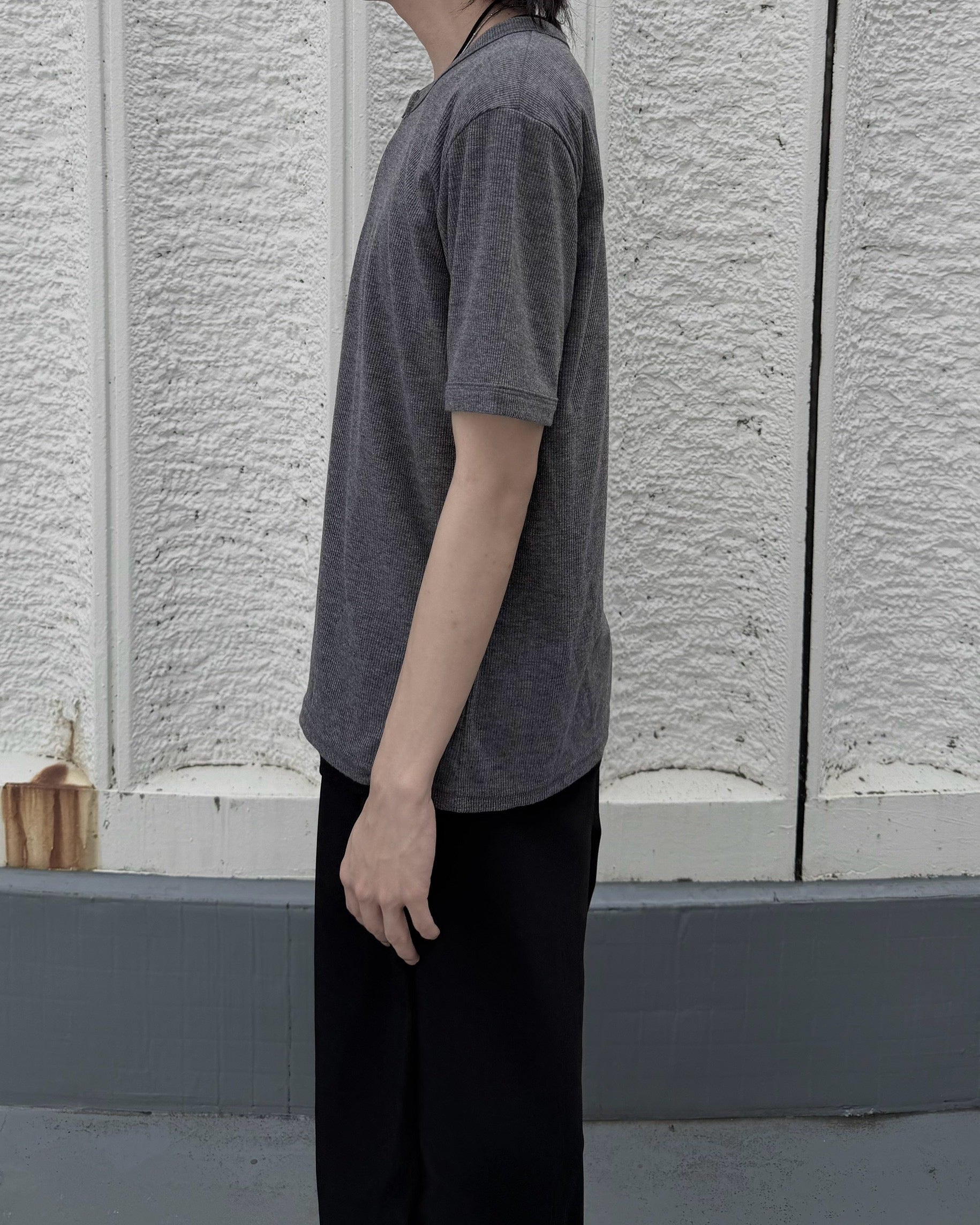 受注制【nmtc+】Half Zip-Up Slim Tee (3color)