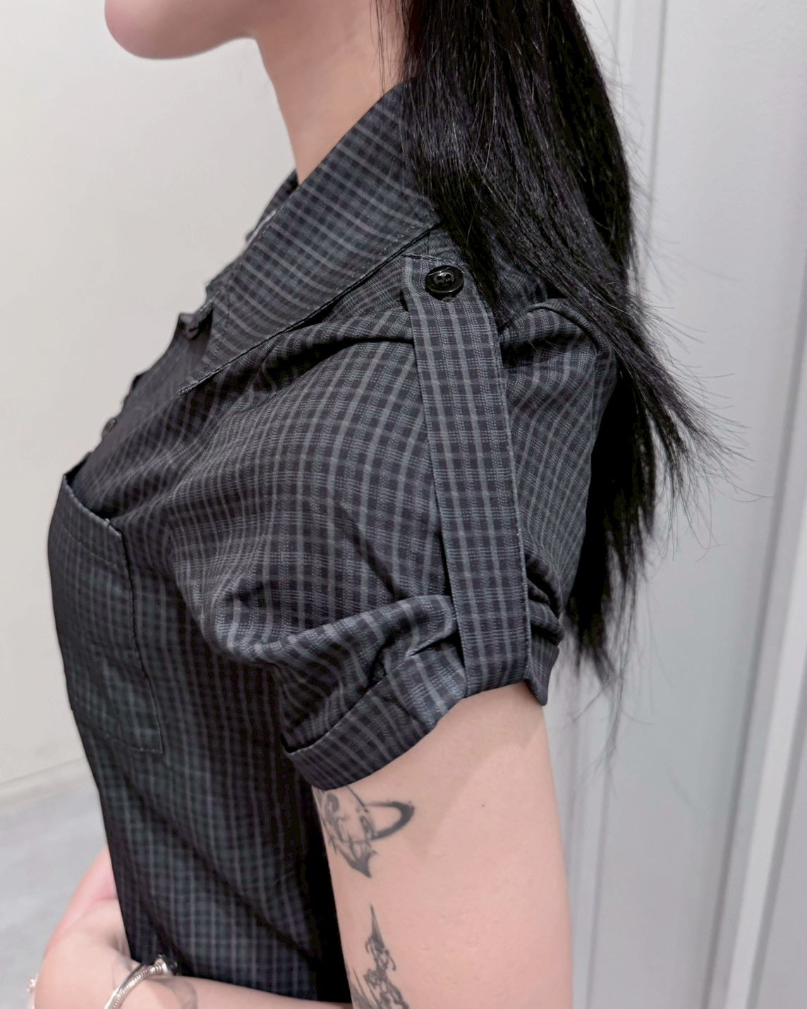 受注制【nmtc+】Roll-Up Check Shirt
