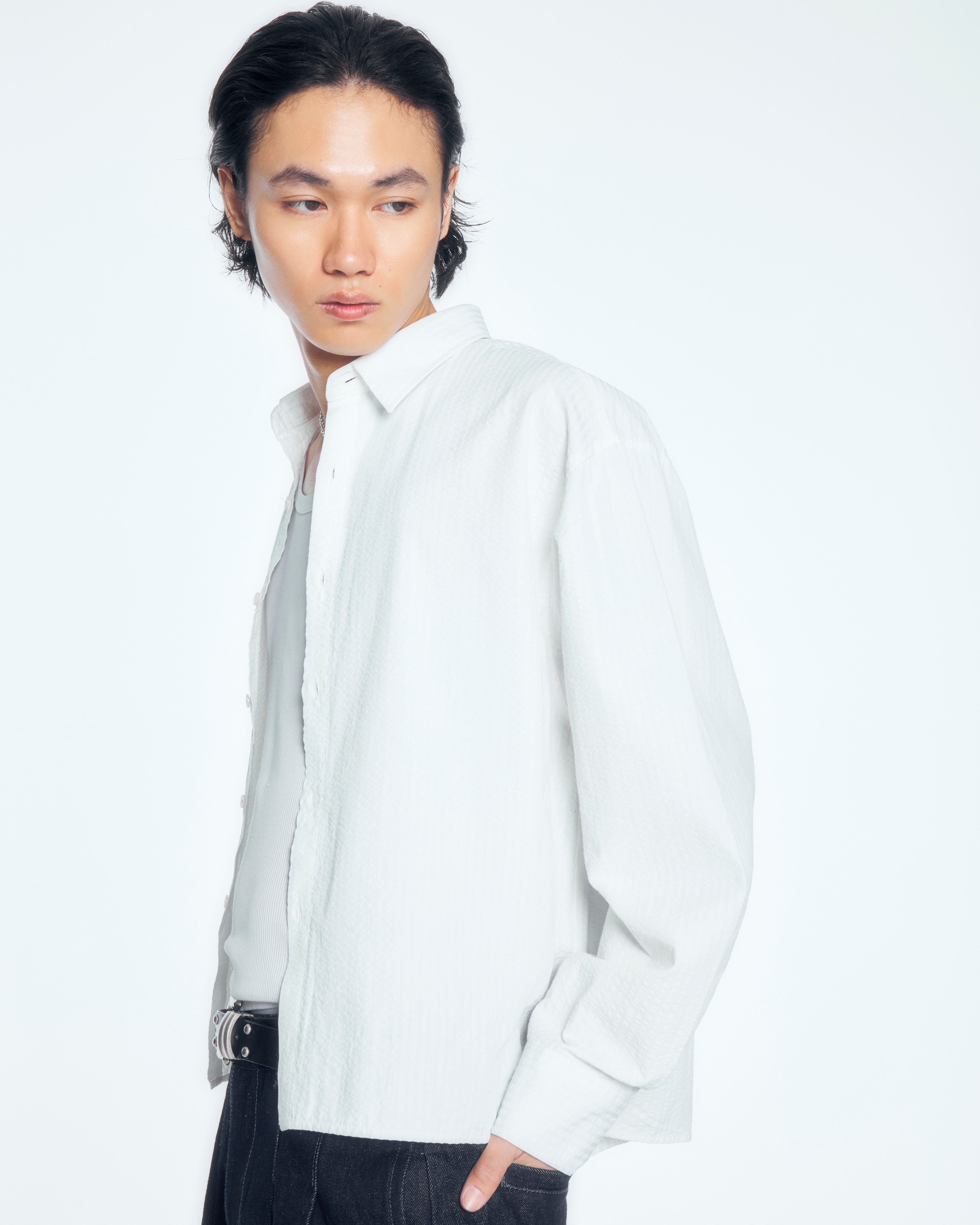 3/20 20:00発売【CS】CROPPED STRIPE BUTTON UP SHIRT