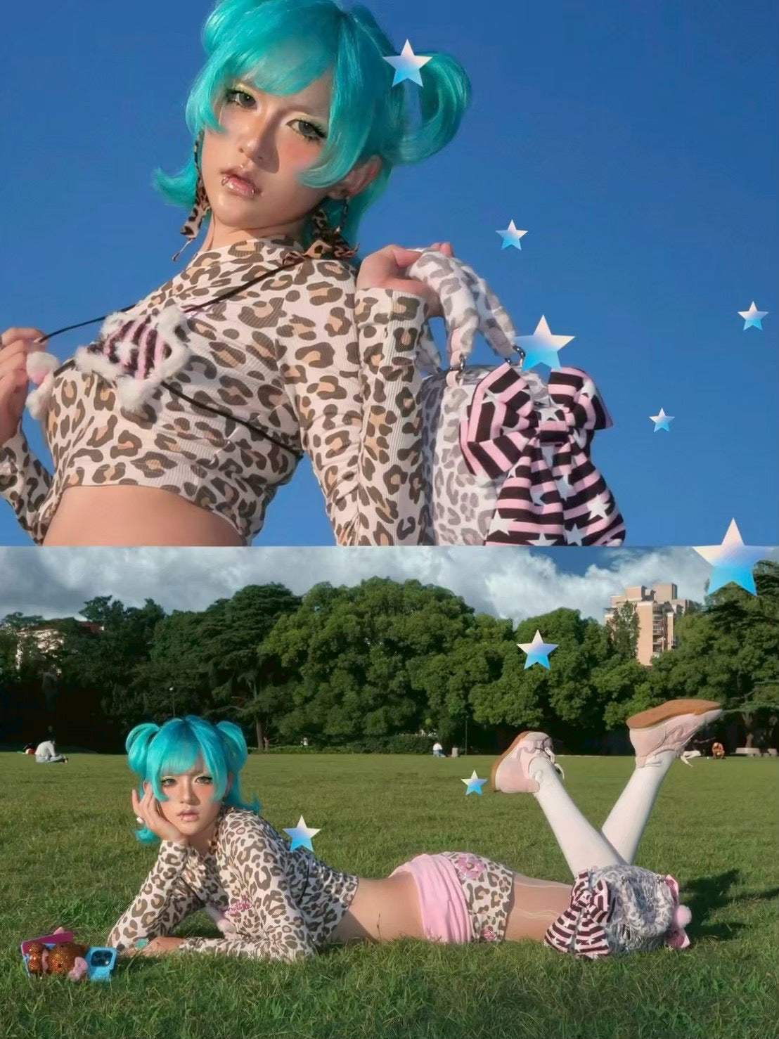 【SelfishGhost】Shibuya style leopard print tops