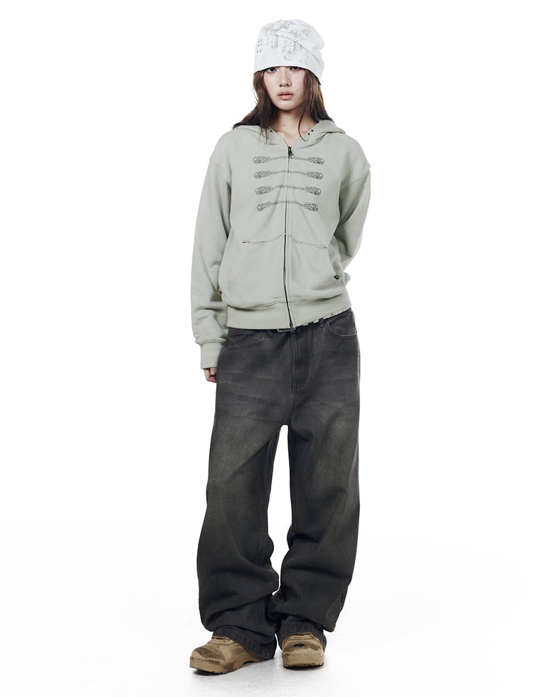【AAKAM】Napoleon Printed Zip-Up Hoodie