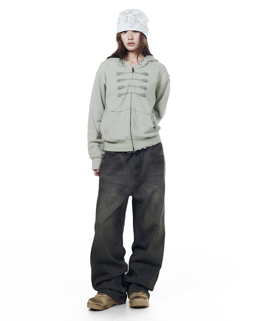 【AAKAM】Napoleon Printed Zip-Up Hoodie