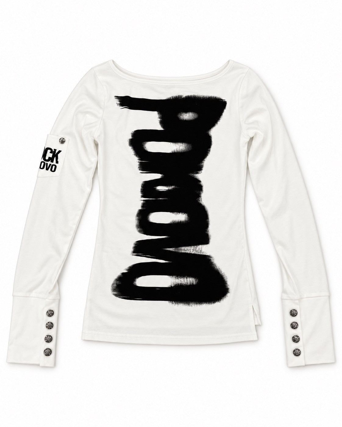 受注制【Never mind the XU】Back graphic slim top (2color)