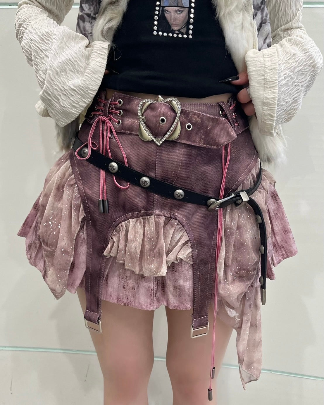 国際配送【BABY09】sequins garter belt skirt