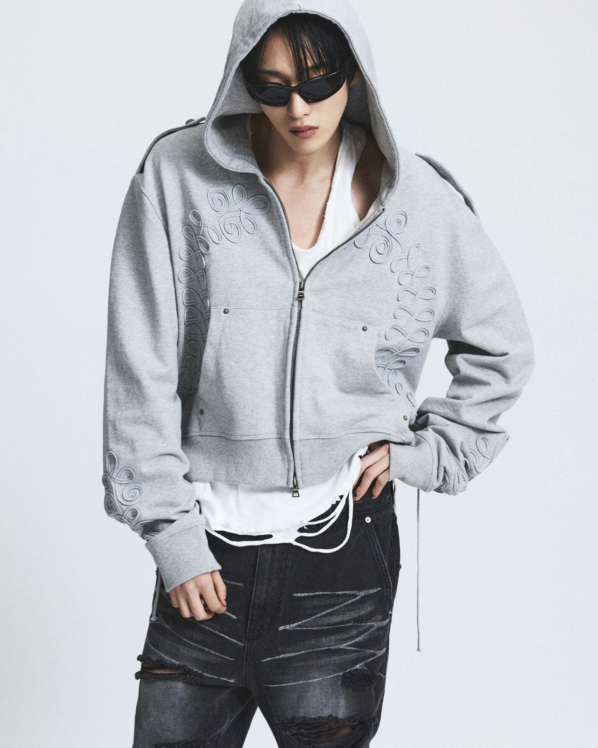 【LECYTO】Baroque Loop Zip-Up Hoodie
