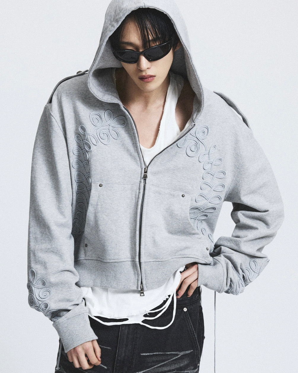 【LECYTO】Baroque Loop Zip-Up Hoodie