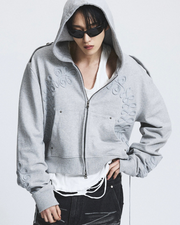 【LECYTO】Baroque Loop Zip-Up Hoodie