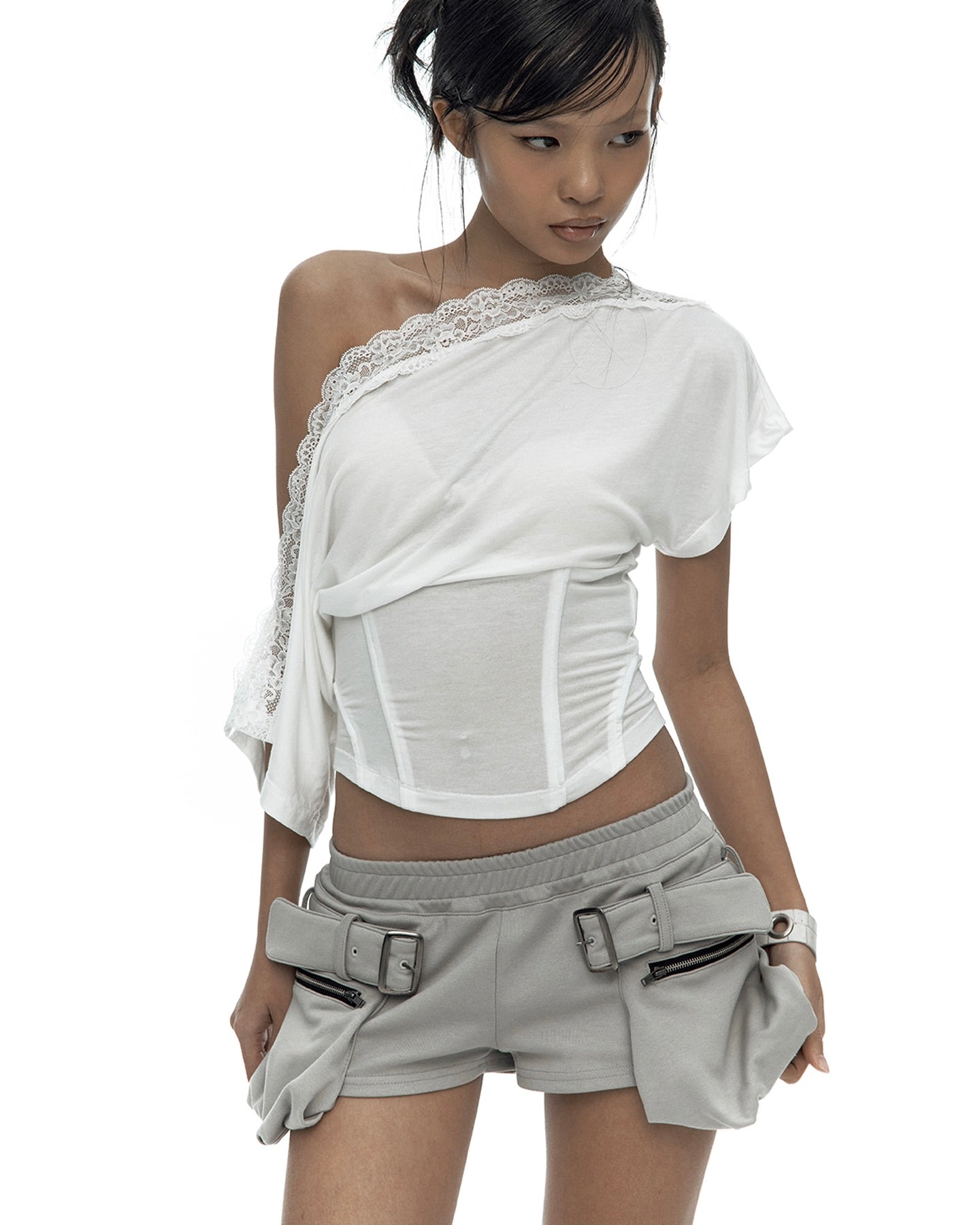 【Kashiko】Belted Pocket Shorts