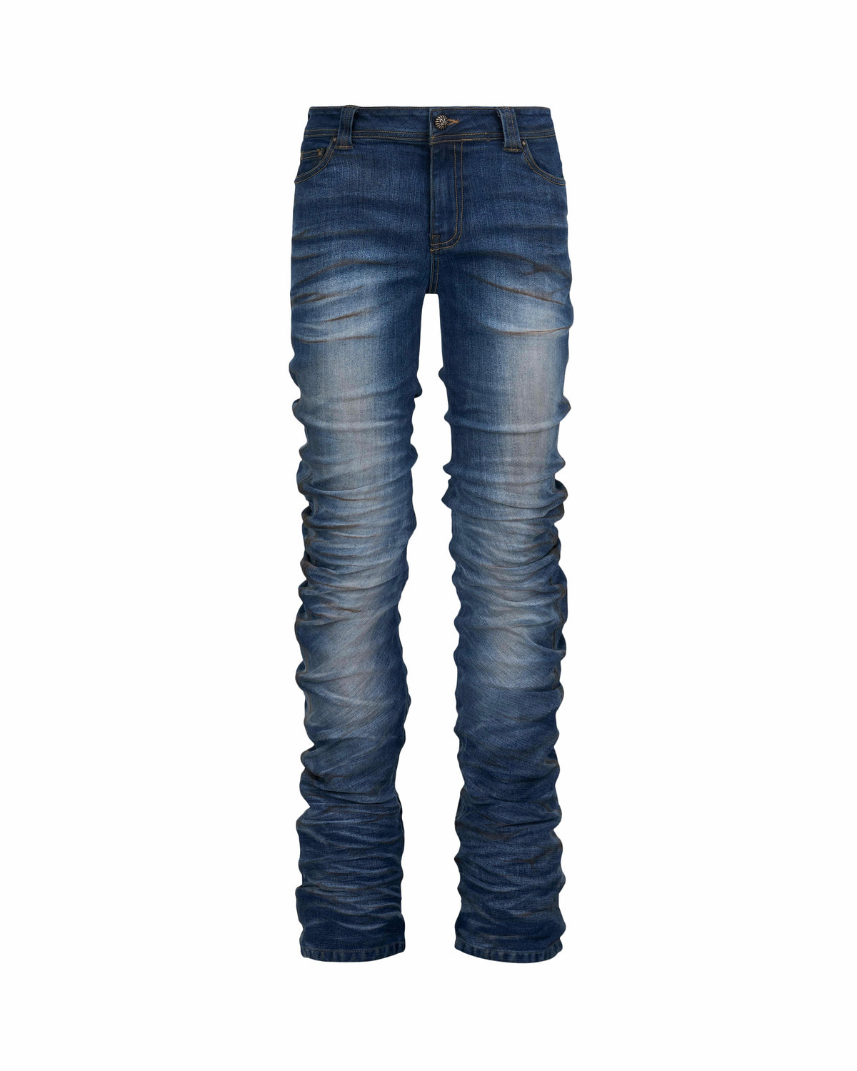 【LECYTO】Glitch Washed Curved Denim Pants
