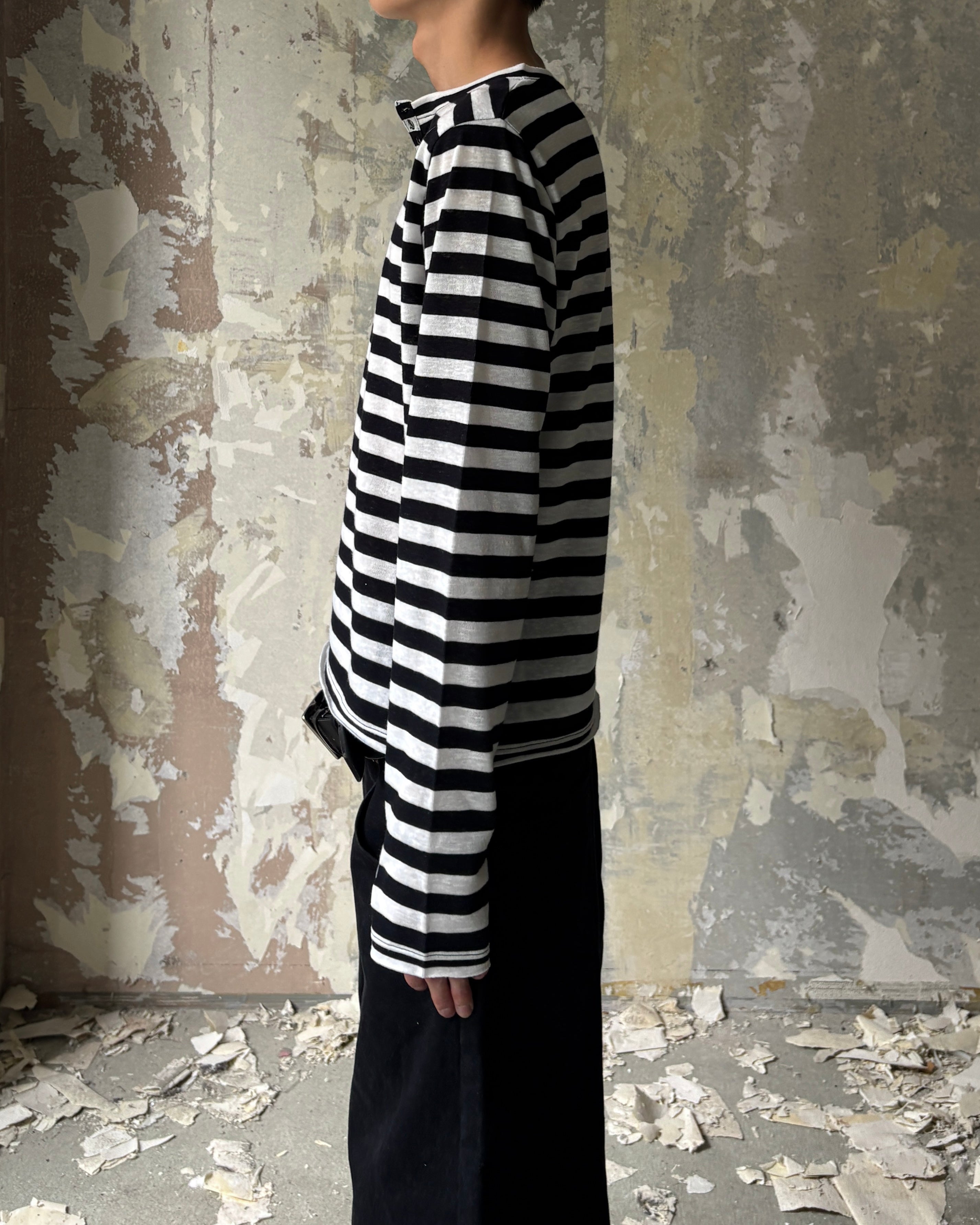 【Lee fi Ne】Offset Henley LS Tee