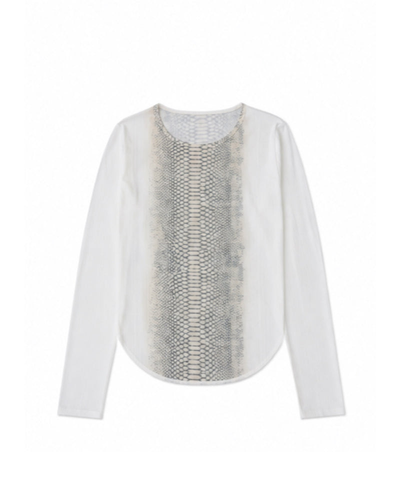 国際配送【Never mind the XU】vintage python sheer long sleeve (2color)