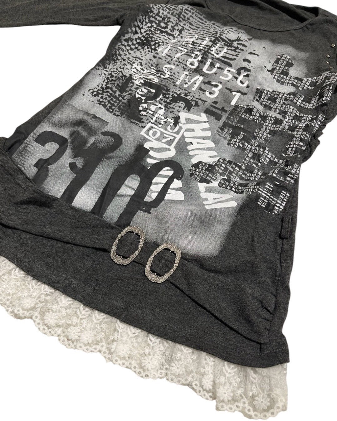 国際配送【BABY09】graphic lace long sleeve